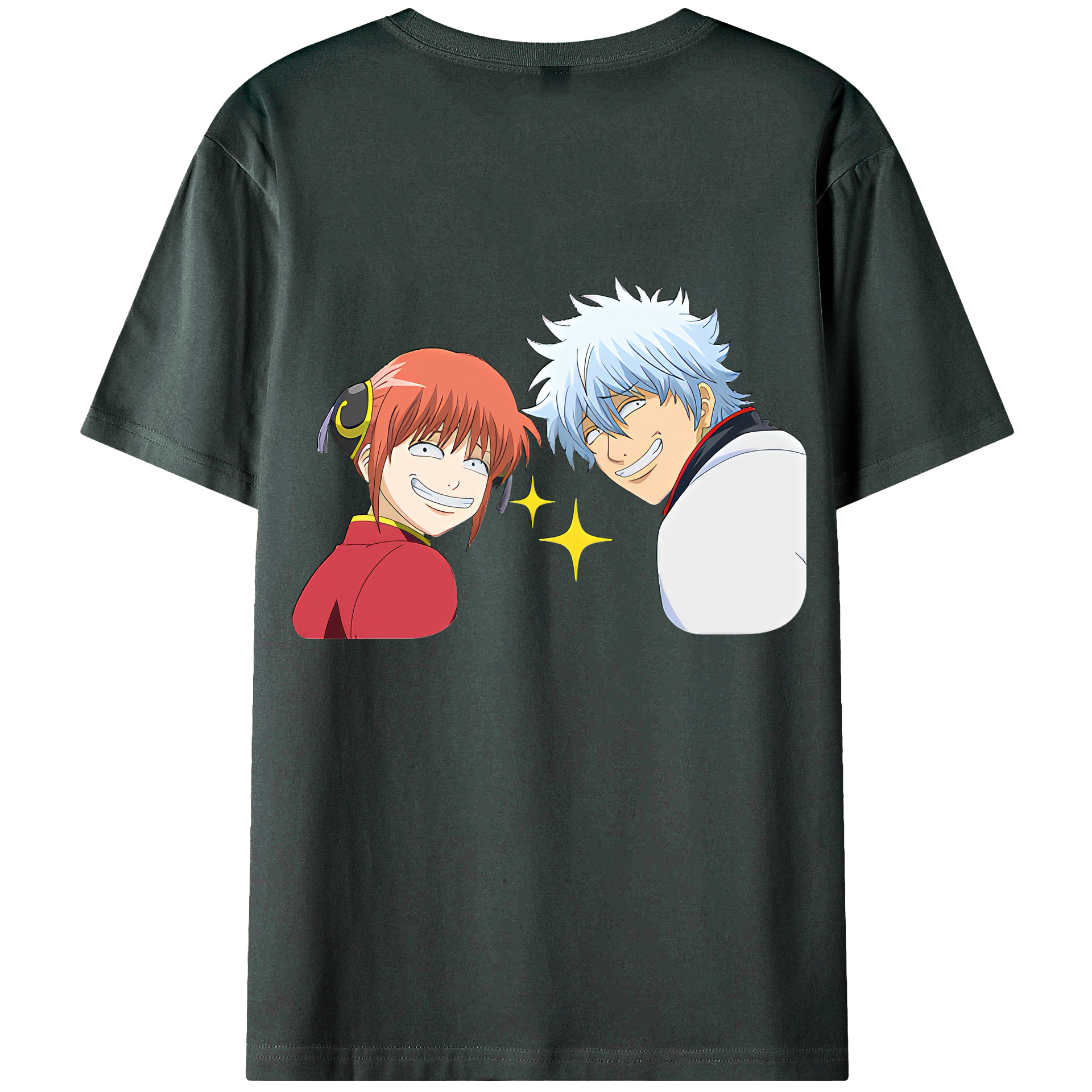 （画像用） ぎんたま 坂田銀時（さかたぎんとき） 神楽 志村新八（しむら しんぱち） GINTAMA Sakata Gintoki Kagura Shimura Shinpachi 綿100％ メンズ半袖Tシャツ（バックプリント） 通気性